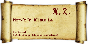 Morár Klaudia névjegykártya